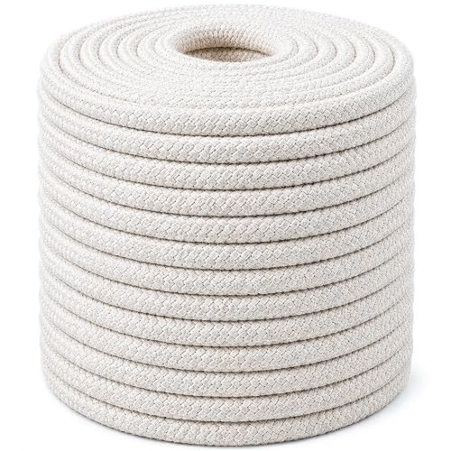 Braided white cotton rope - braided,